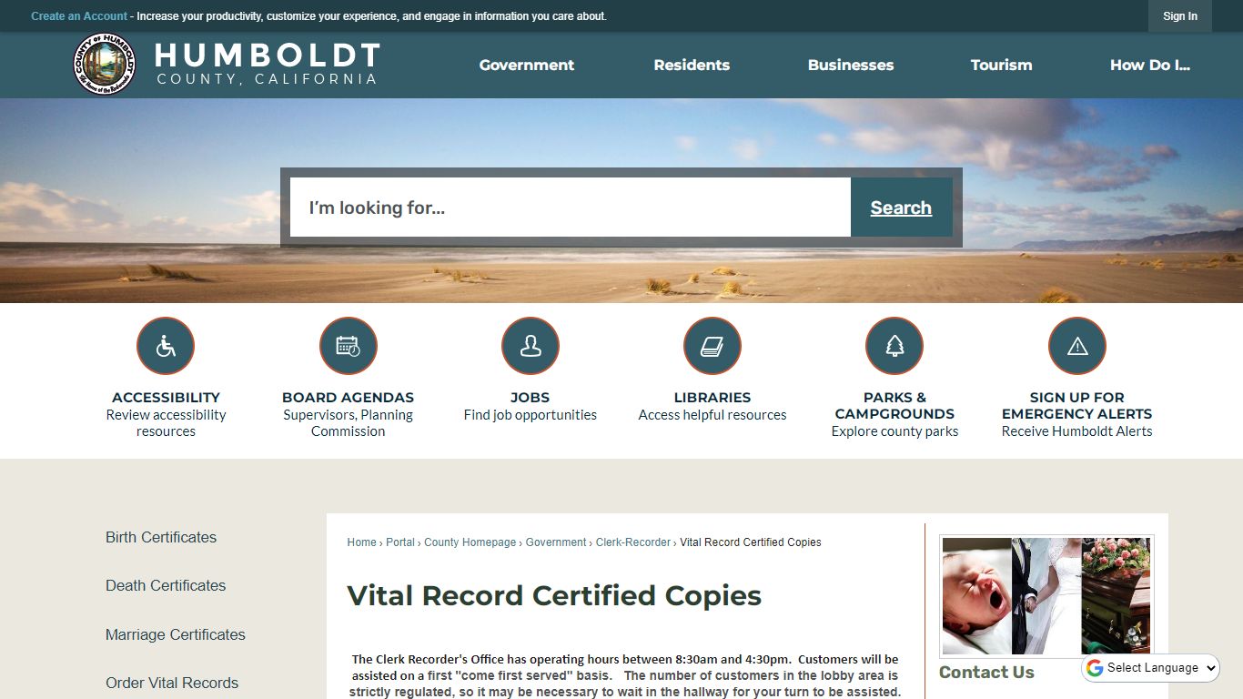 Vital Record Certified Copies | Humboldt County, CA ...